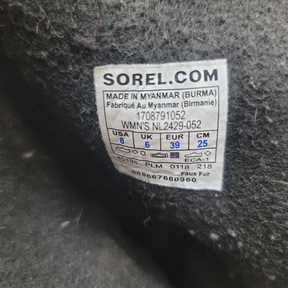 Sorel Joan of Arctic Boots Womens 8 Gray Suede Faux Fur Waterproof NL2429-052